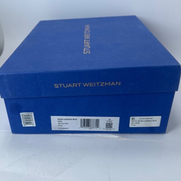 Stuart Weitzman Dayna Suede Sandals Slingback Wedge Hazel Shoes Size 38 US7.5B - Picture 13 of 13